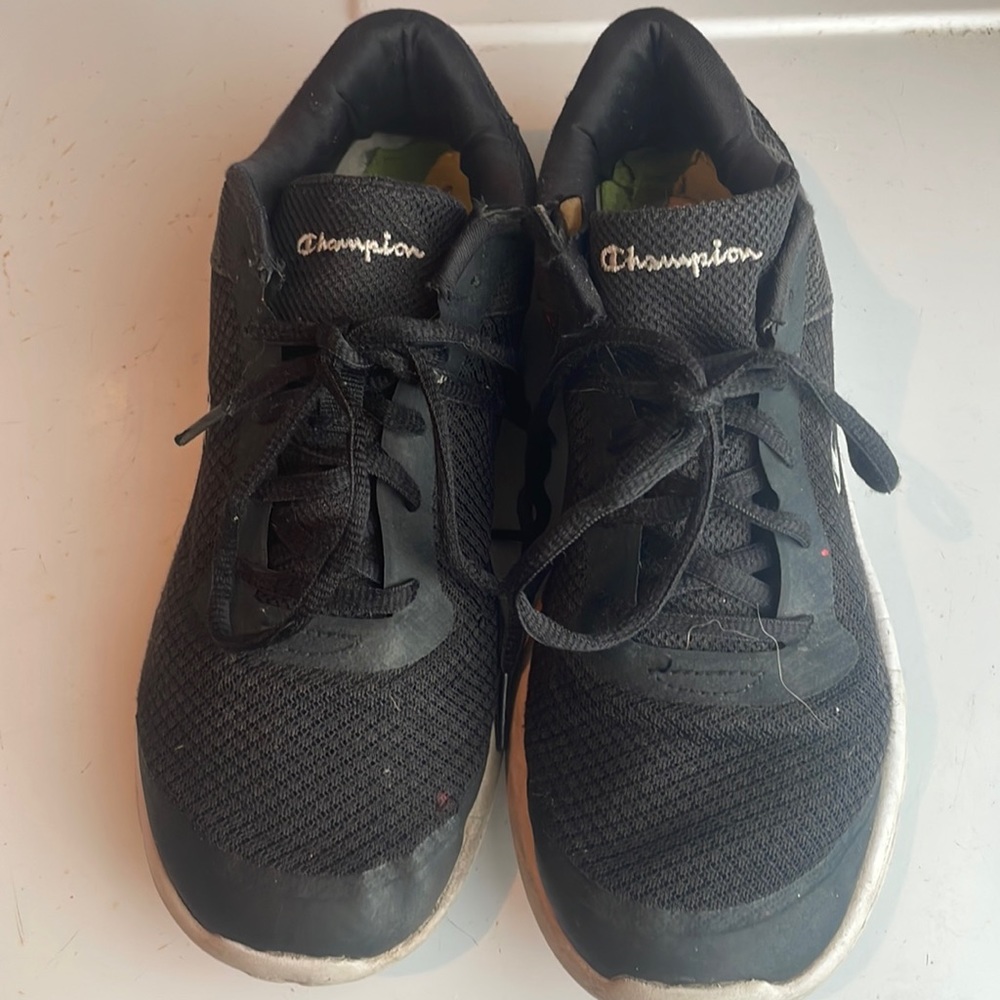 Champion running shoes black sneakers athletic youth boys or girls size 6